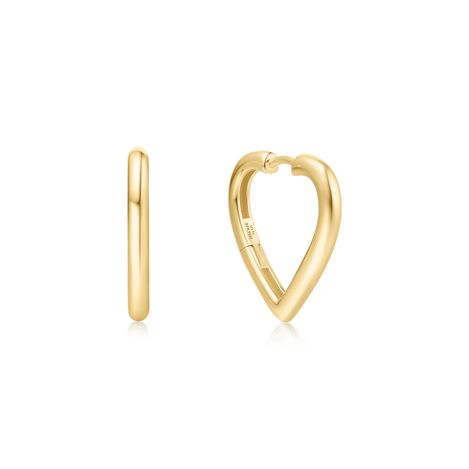 Gold Medium Heart Hoop Earrings