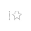 Silver Medium Star Pavé Hoop Earrings