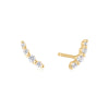 Gold Bezel Beaded Stone Stud Earrings