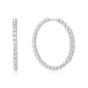 Silver Large Claw Sphere Beaded Hoop Earrings
