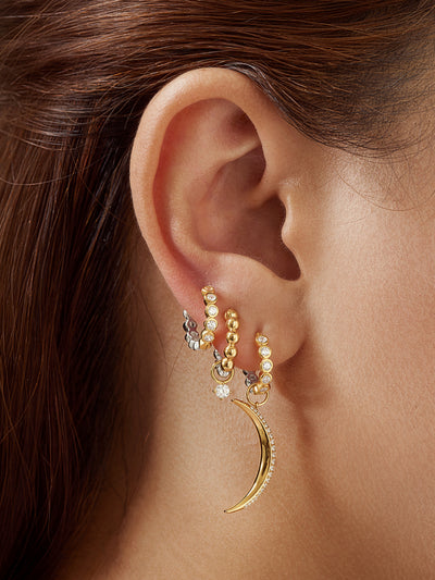Gold Moon Pavé Earring Charm