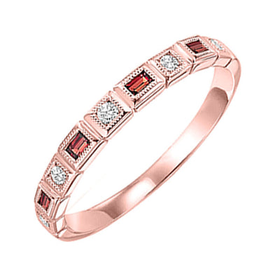 Baguette Gemstone and Diamond Stackable Ring