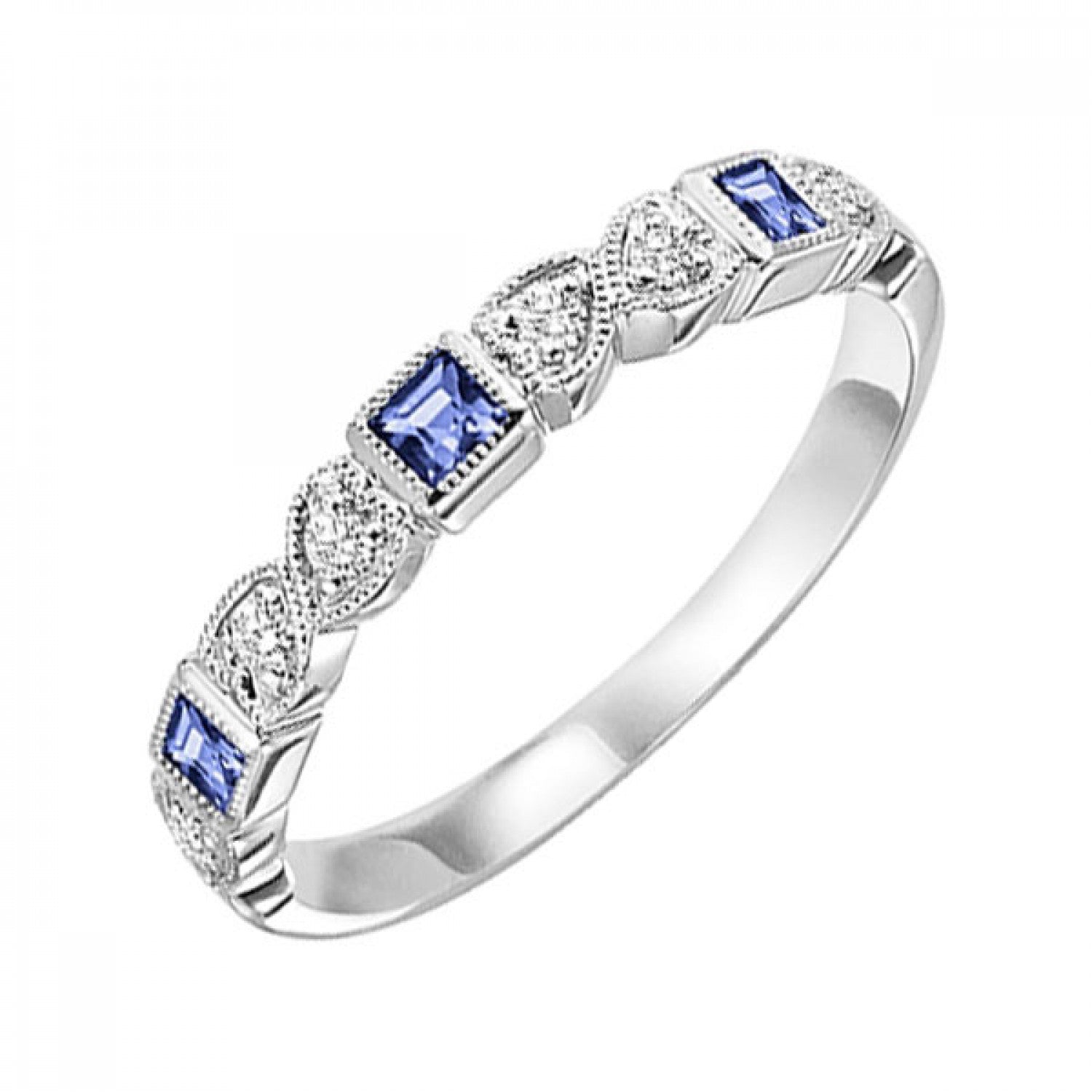 10KT Stackable Princess Cut Gemstone Ring