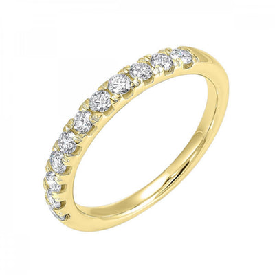 14KT Shared Prong Diamond (1/10 CTW) Band- Available in Rose, Yellow and White Gold