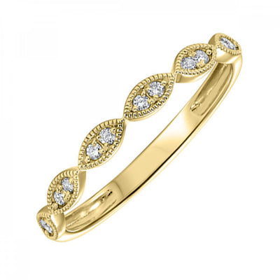 10KT DIAMOND (1/8CTW) BAND- Available in Rose, Yellow and White Gold