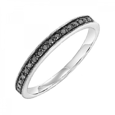 10KT Round Black Diamond (1/6CTW) Ring- Available in Rose, Yellow and White Gold
