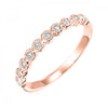 10KT Round Milgrain Band With Round 1/10CTW Diamond-Available in Rose, Yellow and White Gold