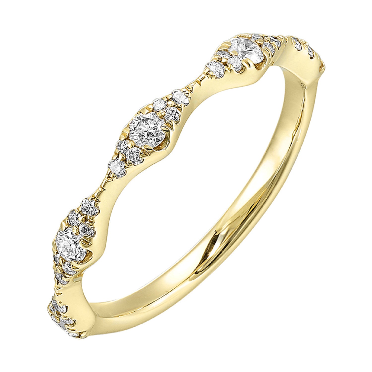 14K Yellow Gold Diamond Stackable Ring