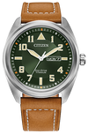 Gents Eco-Drive Citizen Watch With a Brown Leather Strap
