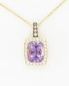 14KT Honey Gold Grape Amethyst Pendant Necklace