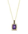 14KT Honey Gold Grape Amethyst Pendant Necklace