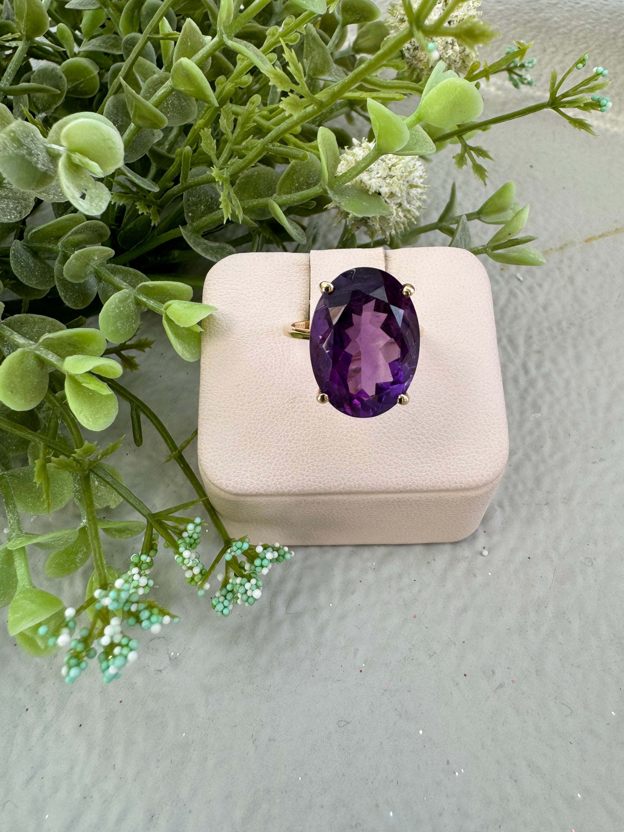 Large Oval Amethyst Ring