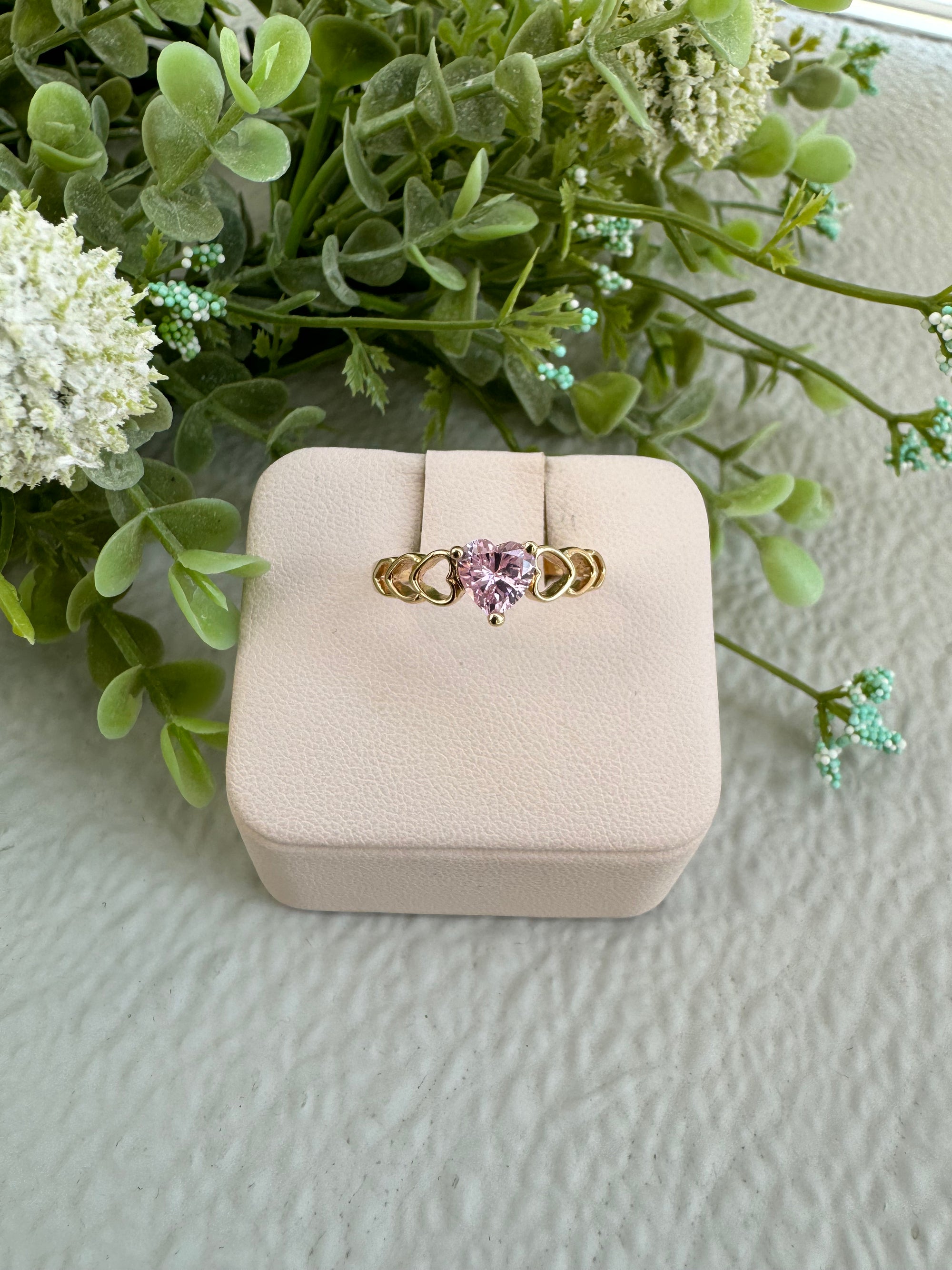 Heart Shaped Pink Quartz Ring