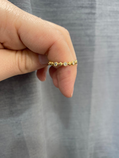 14KT Yellow Gold Diamond Stackable Ring