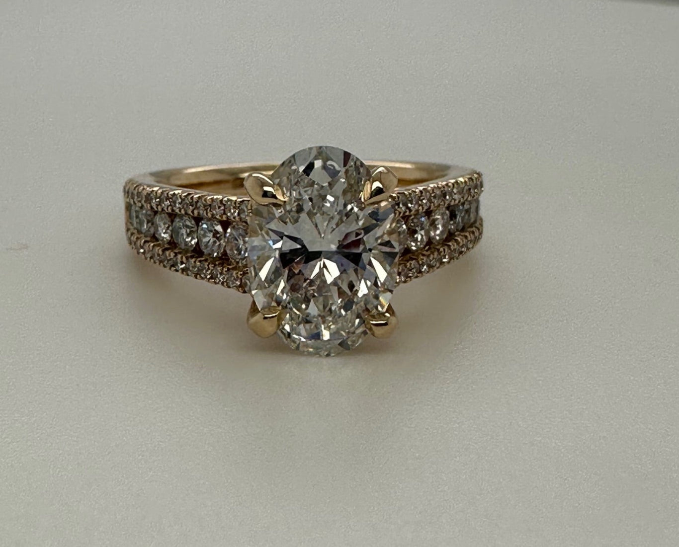 14K Yellow Gold Oval Lab Grown Diamond Engagement Ring