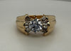 14K Yellow Gold Arthritic Shank Round Diamond Ring