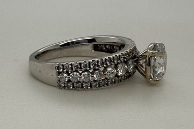 14K White Gold Round Lab Grown Diamond Engagement Ring