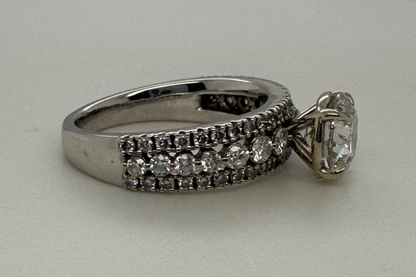 14K White Gold Round Lab Grown Diamond Engagement Ring - Lambert Jewelers