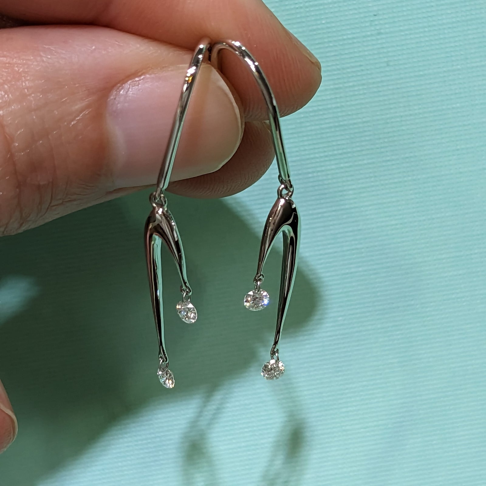 Floating Diamond Dangle Earrings