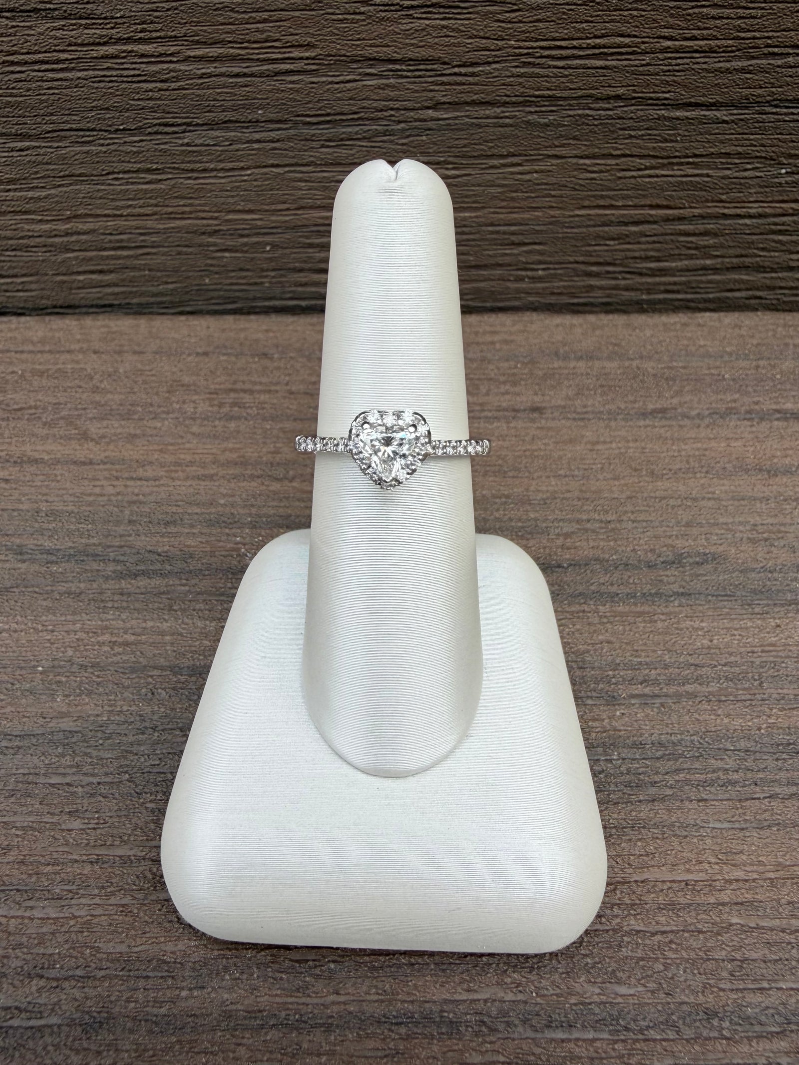 14K White Gold Heart Cut Diamond Ring