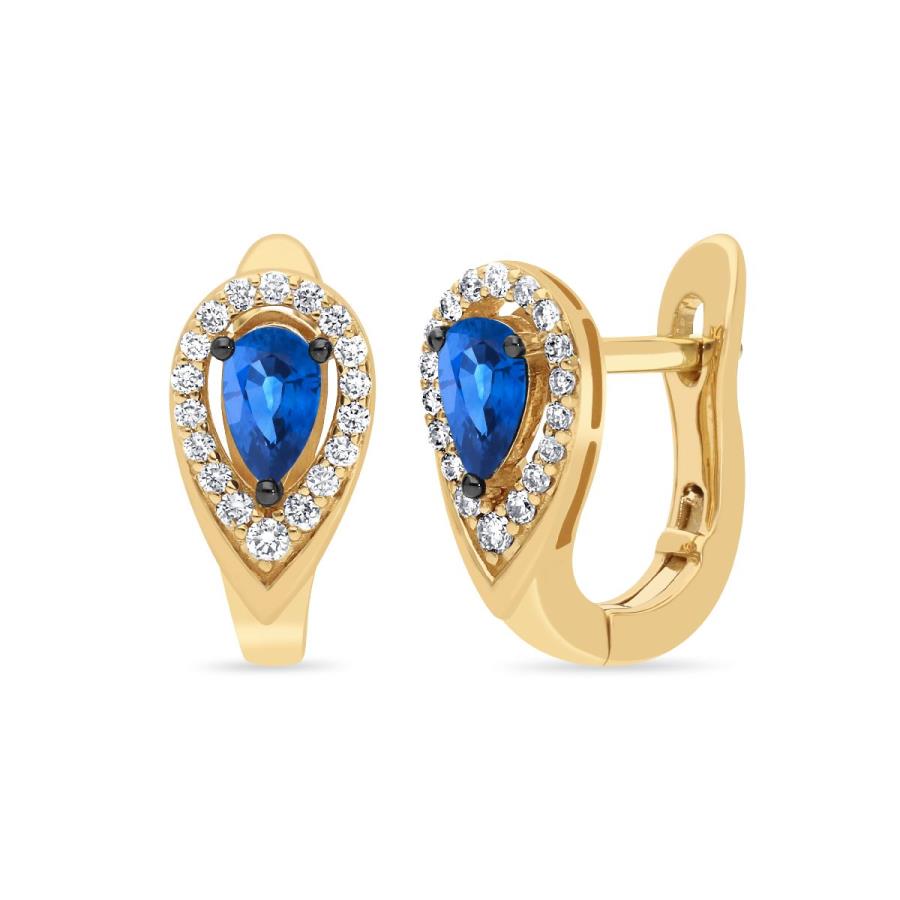 Le Vian® Pear Cut Blue Sapphire Huggie Earrings