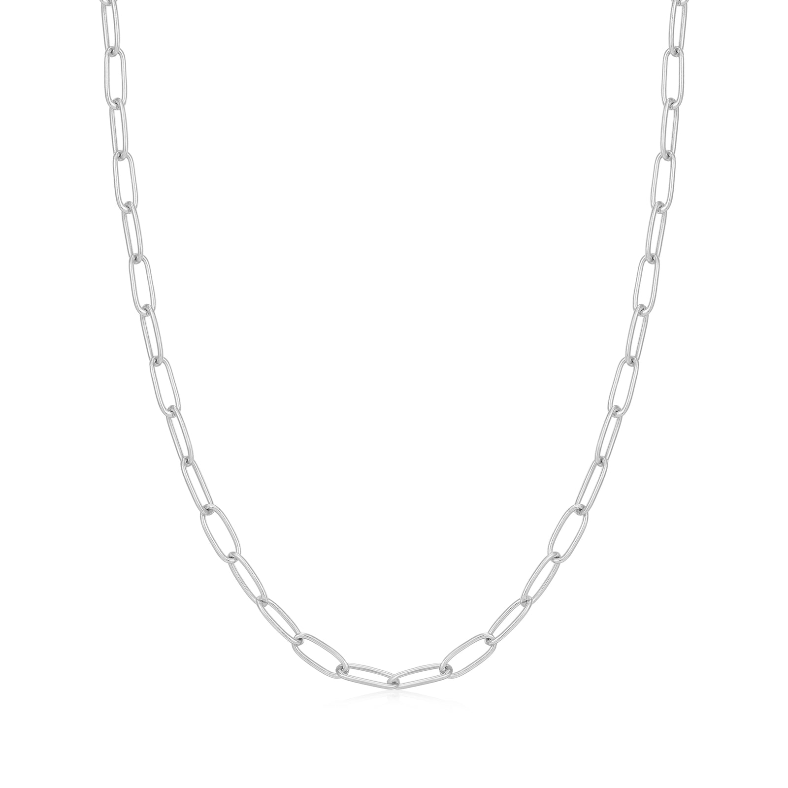 Silver Link Charm Chain Necklace