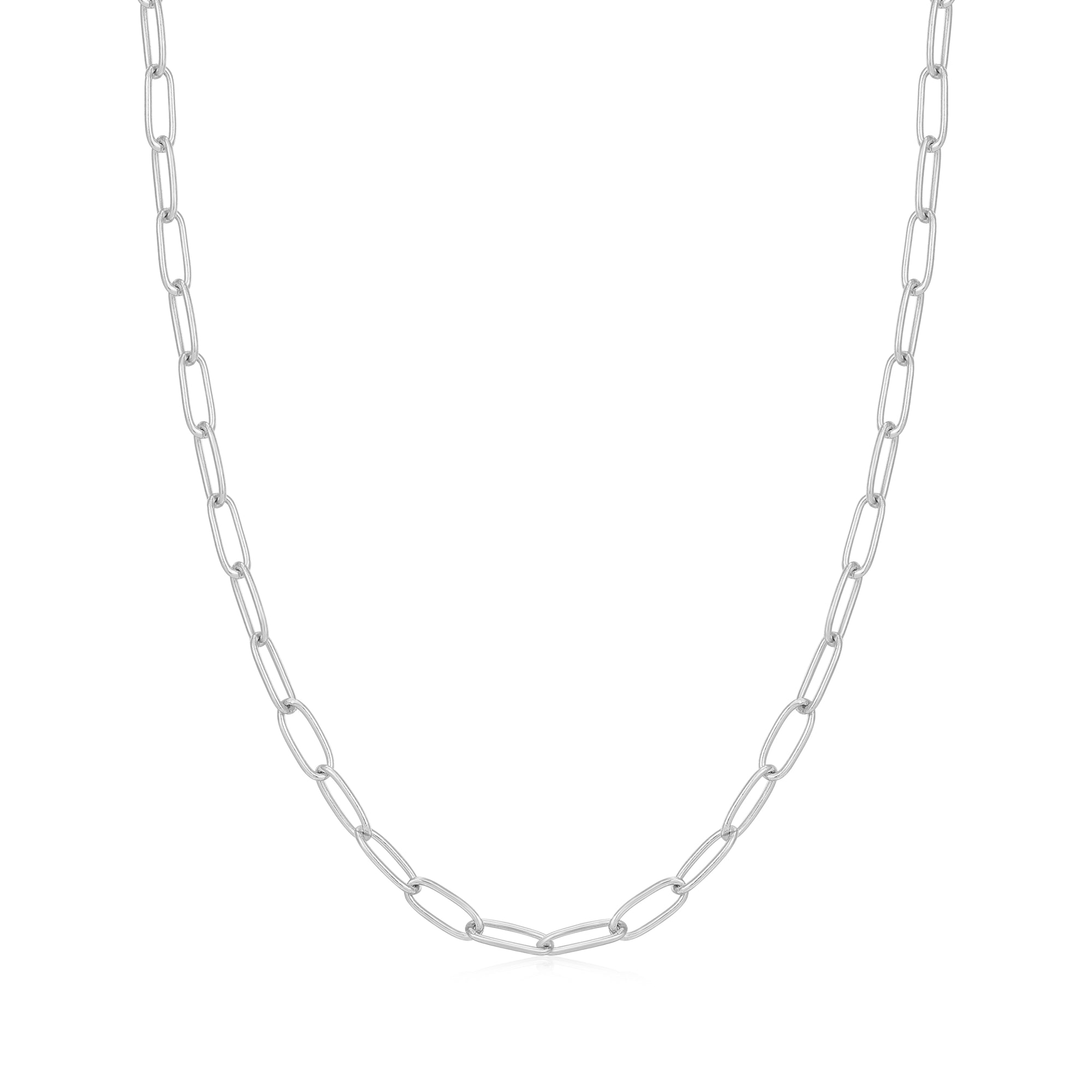 Silver Link Charm Chain Necklace
