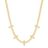 Gold Curb Chain Sparkle Point Necklace