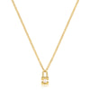 Gold Shell Pearl Padlock Necklace