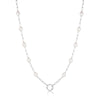 Silver Pearl Chain Charm Connector Necklace