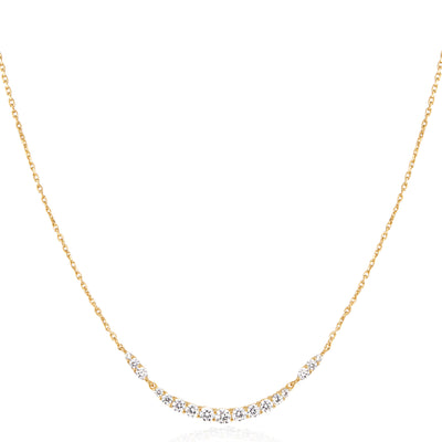 Gold Arc Pavé Necklace
