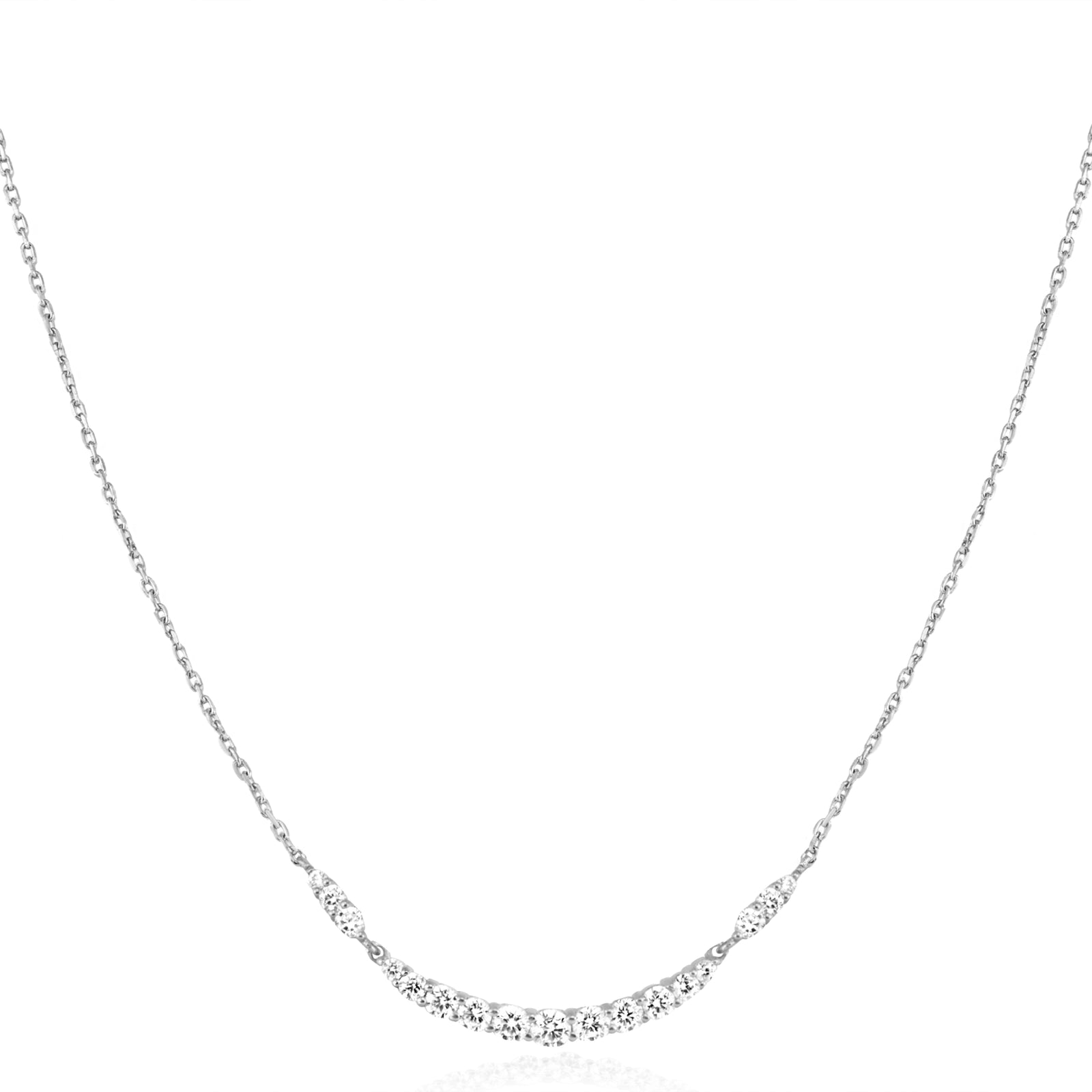 Silver Arc Pavé Necklace