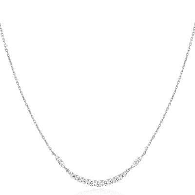Silver Arc Pavé Necklace