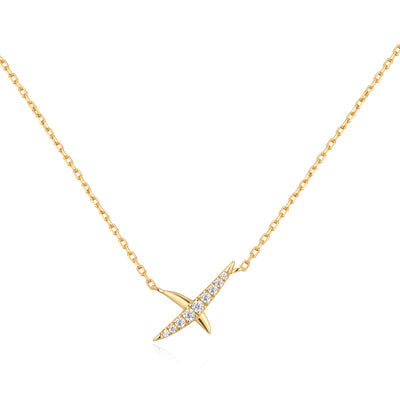 Gold Kiss Pavé Necklace