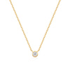 Gold Round Solitaire Cubic Zirconia Necklace