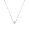 Silver Round Solitaire Cubic Zirconia Necklace