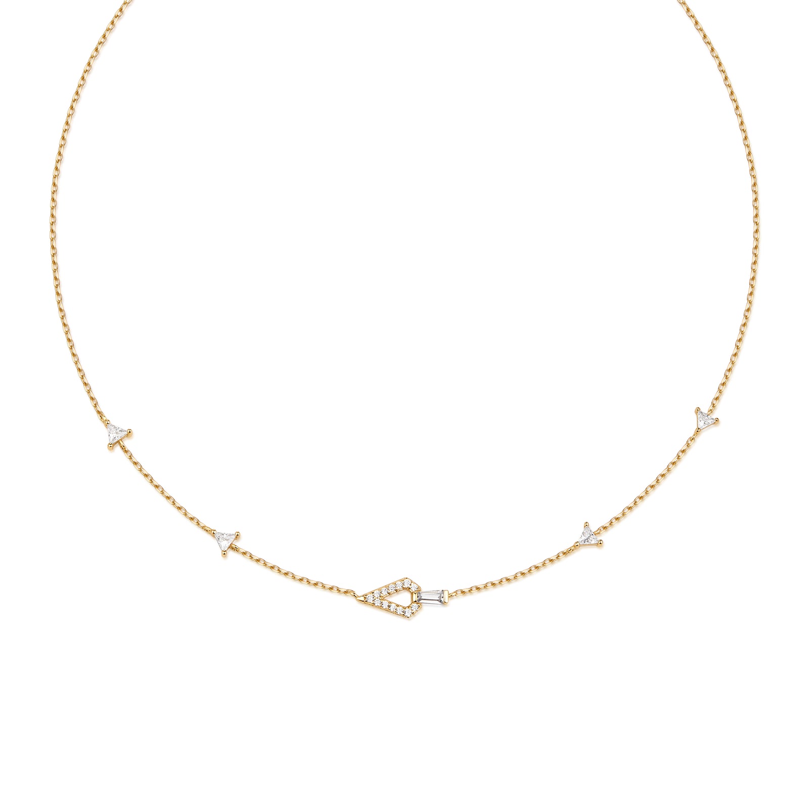 Gold Geometric Satellite Necklace
