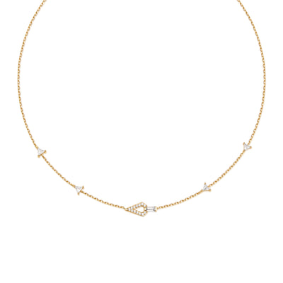 Gold Geometric Satellite Necklace
