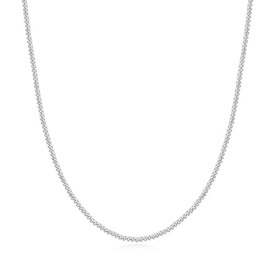 Silver Shiny Curb Necklace