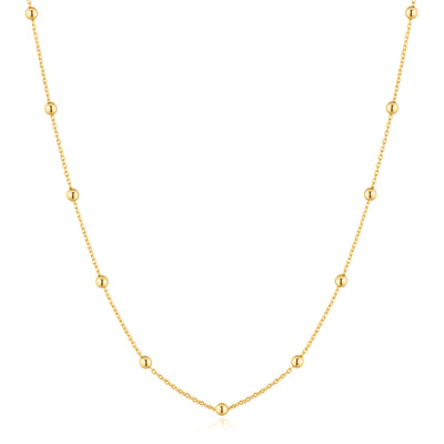 Gold Beaded Chain Necklace