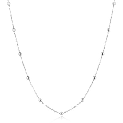 Silver Beaded Chain Necklace