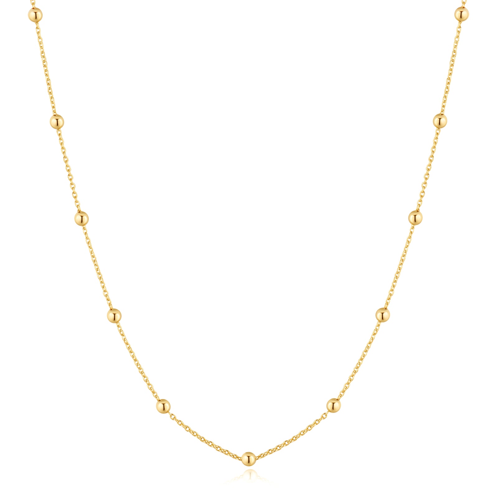 Gold Bobble Long Chain Necklace