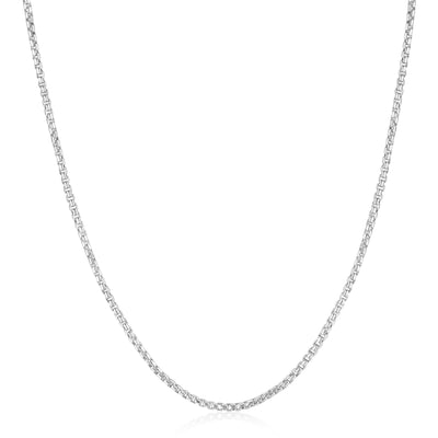 Silver Box Link Chain Necklace