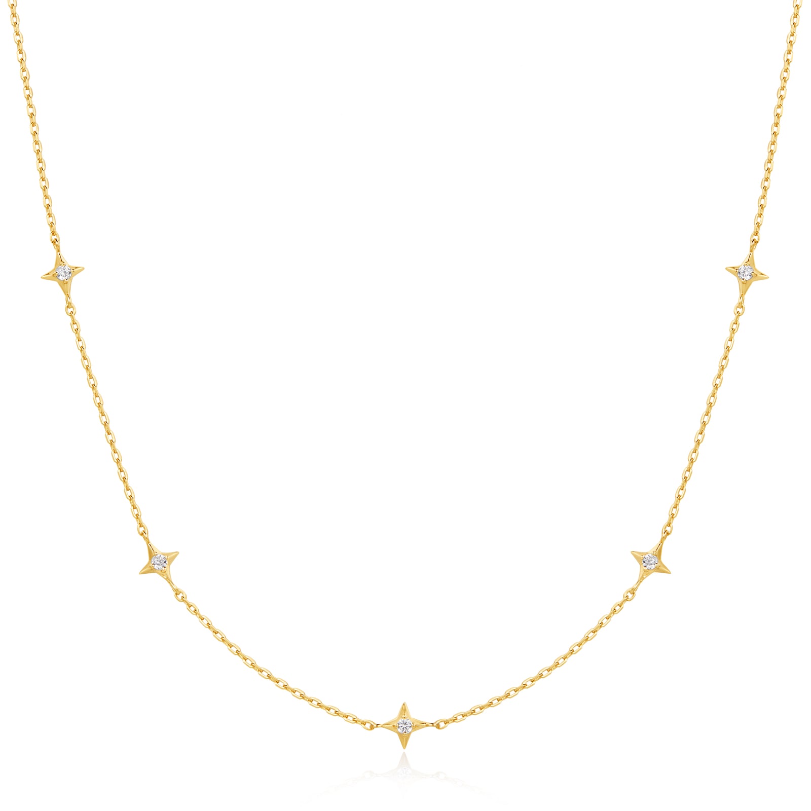 Gold Stars Station Necklace
