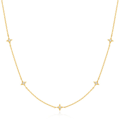 Gold Stars Station Necklace