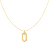 Gold Oval Hoop Pendant Necklace