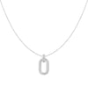 Silver Oval Hoop Pendant Necklace