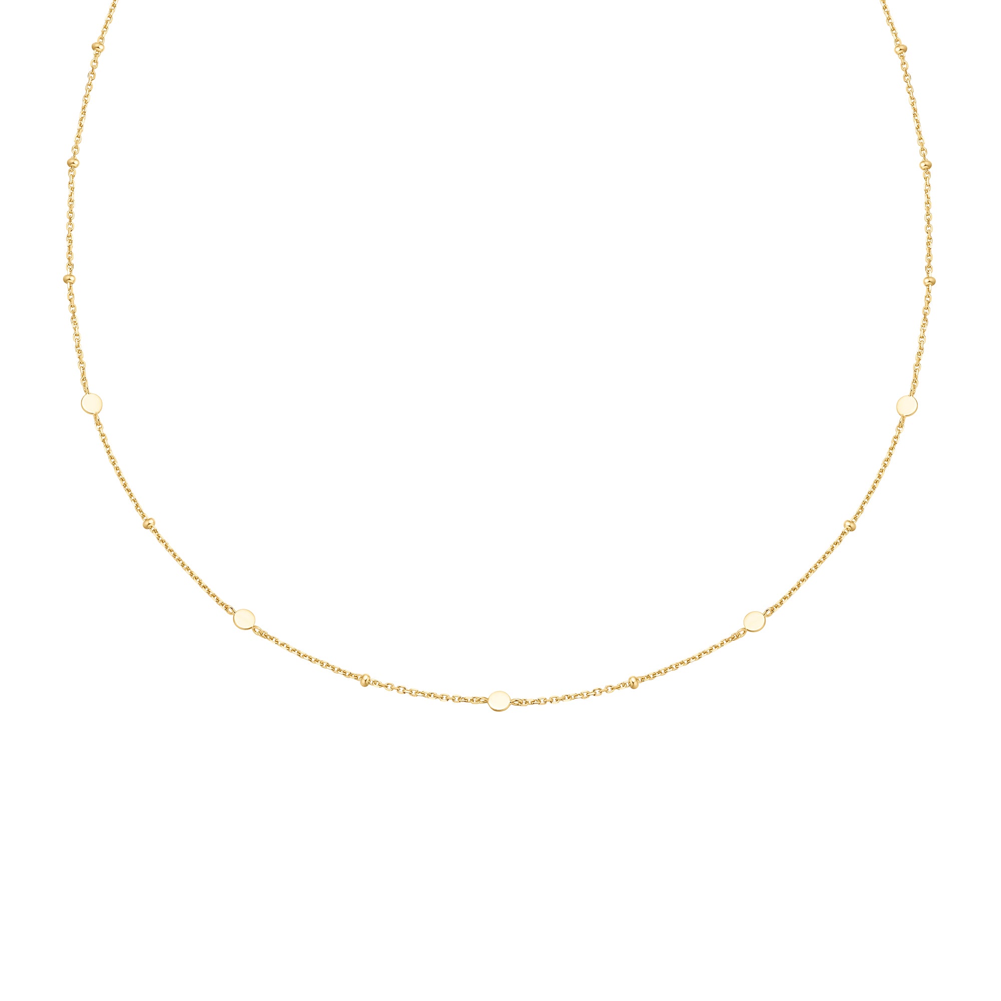 Gold Disc Station Necklace
