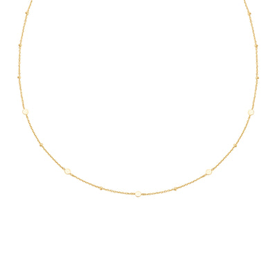 Gold Disc Station Necklace