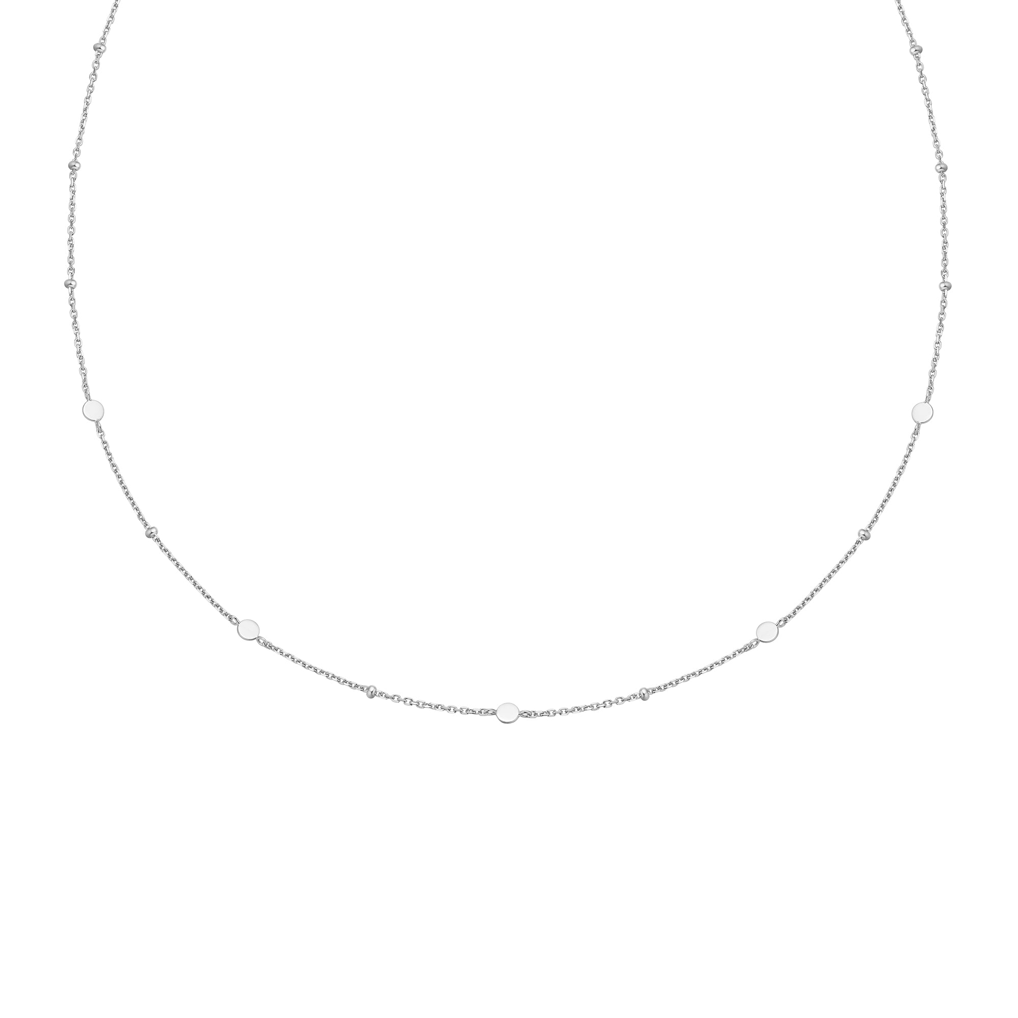 Silver Disc Station Necklace